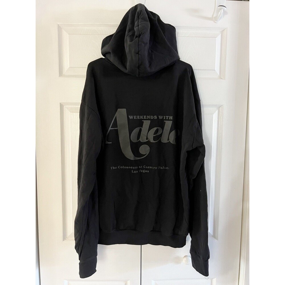 Weekends with Adele Las Vegas Residency hoodie size‎ L Black Gray Graphic NEW